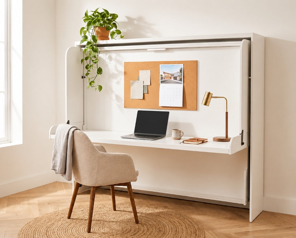 Hiddenbed wall bed closed as a desk