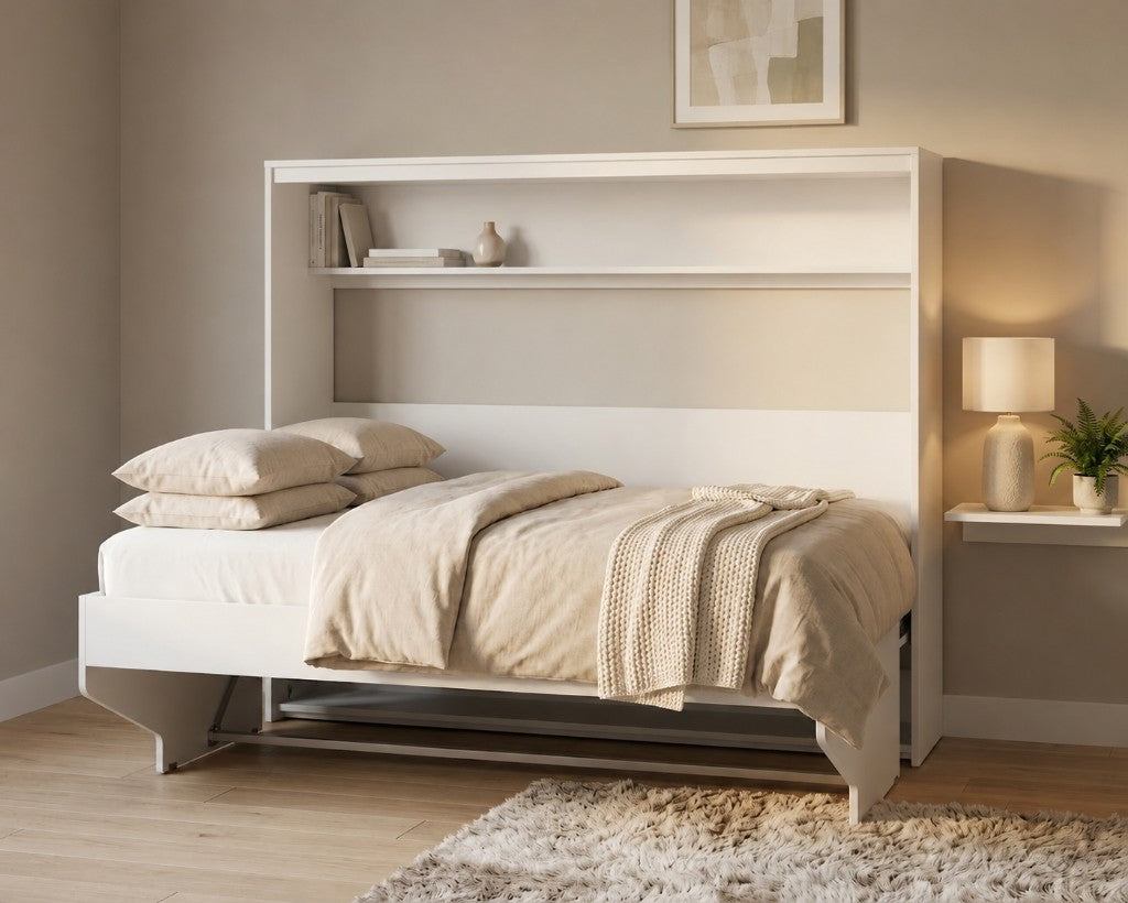 Hiddenbed wall bed folded down as a bed
